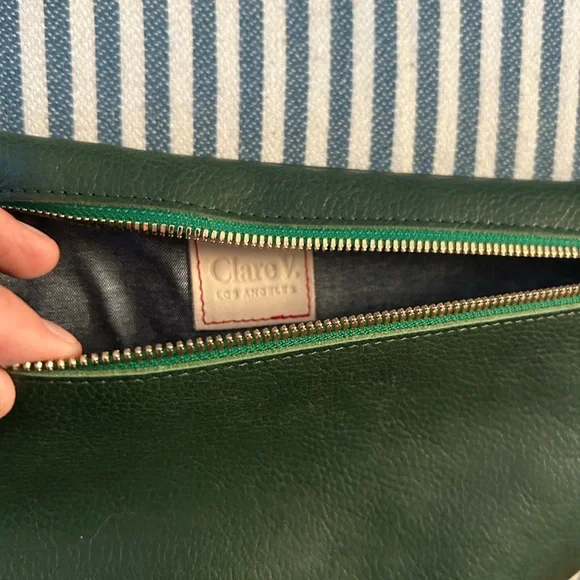 Clare V Green Leather Grande Fanny NWOT - Picture 3 of 6
